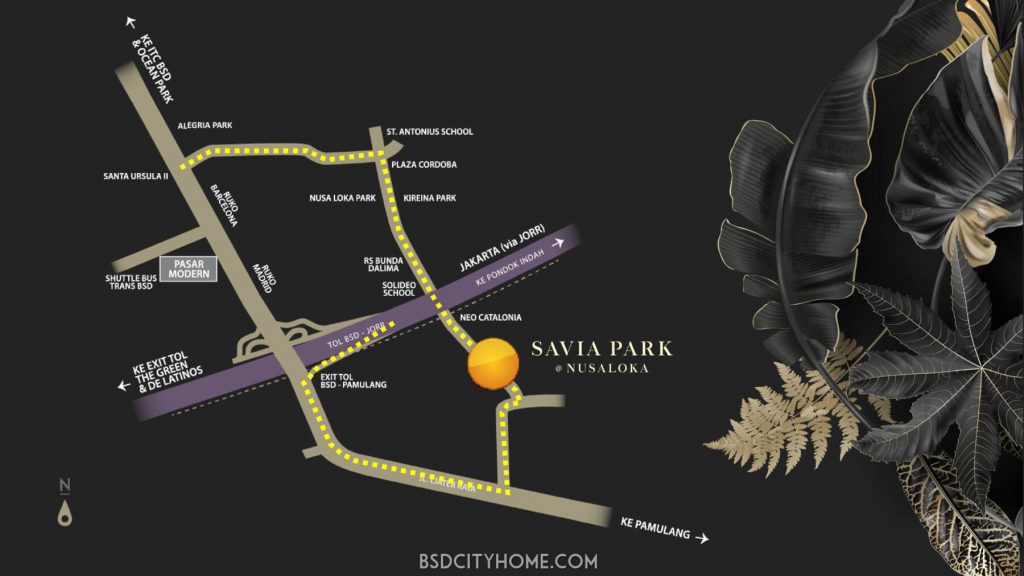 Peta Lokasi Rumah Savia Park NusaLoka BSD