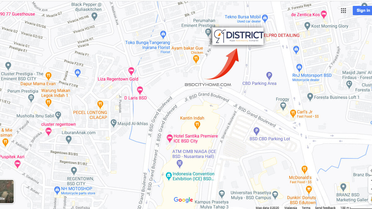Peta Lokasi Ruko 91 District BSD