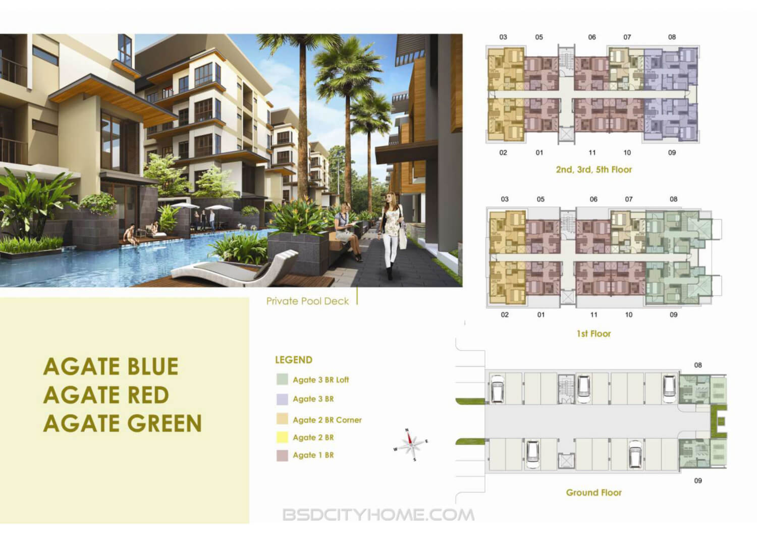 Apartemen Asatti BSD Agate - Blue, Red, Green