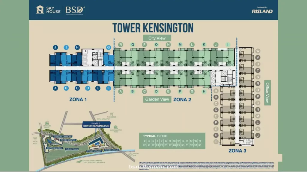 Floor Plan Sky House BSD+ Tower Kensington