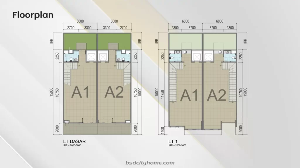 Iconix Studio loft BSD Floor Plan A1 Lantai Dasar & 1