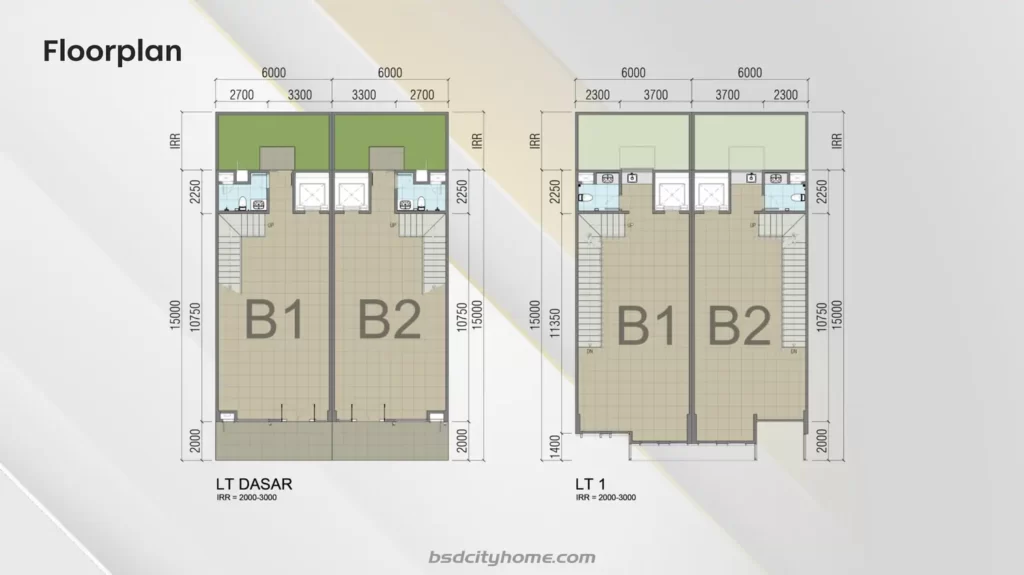 Iconix Studio loft BSD Floor Plan B1 Lantai Dasar & 1