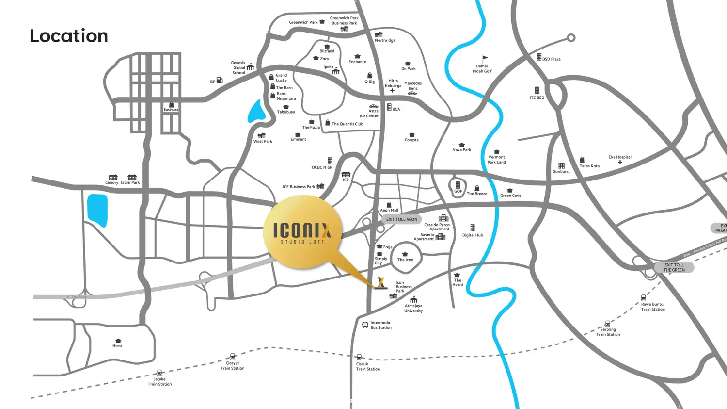 Peta Lokasi Iconix Studio Loft BSD