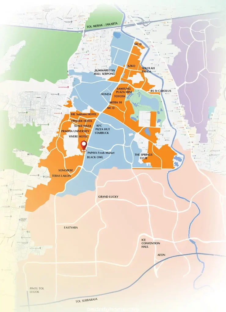 Peta Lokasi City Hub Commercial Summarecon Serpong