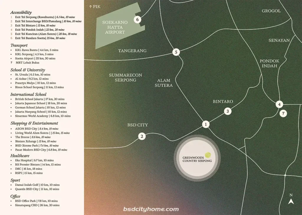 Peta Lokasi Greenwoods Country Serpong