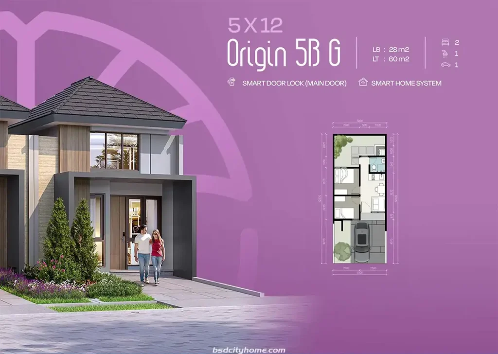 Rumah Gavius Garden Home CitraGarden Serpong Tipe Origin 5B