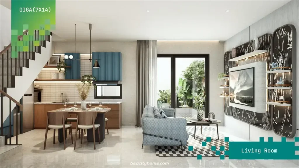 Rumah Virtue Sutera Nexen 7x14 - Desain Living Room