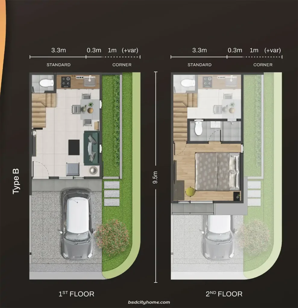 Desain Rumah Bronze Livin Park Serpong Tipe B