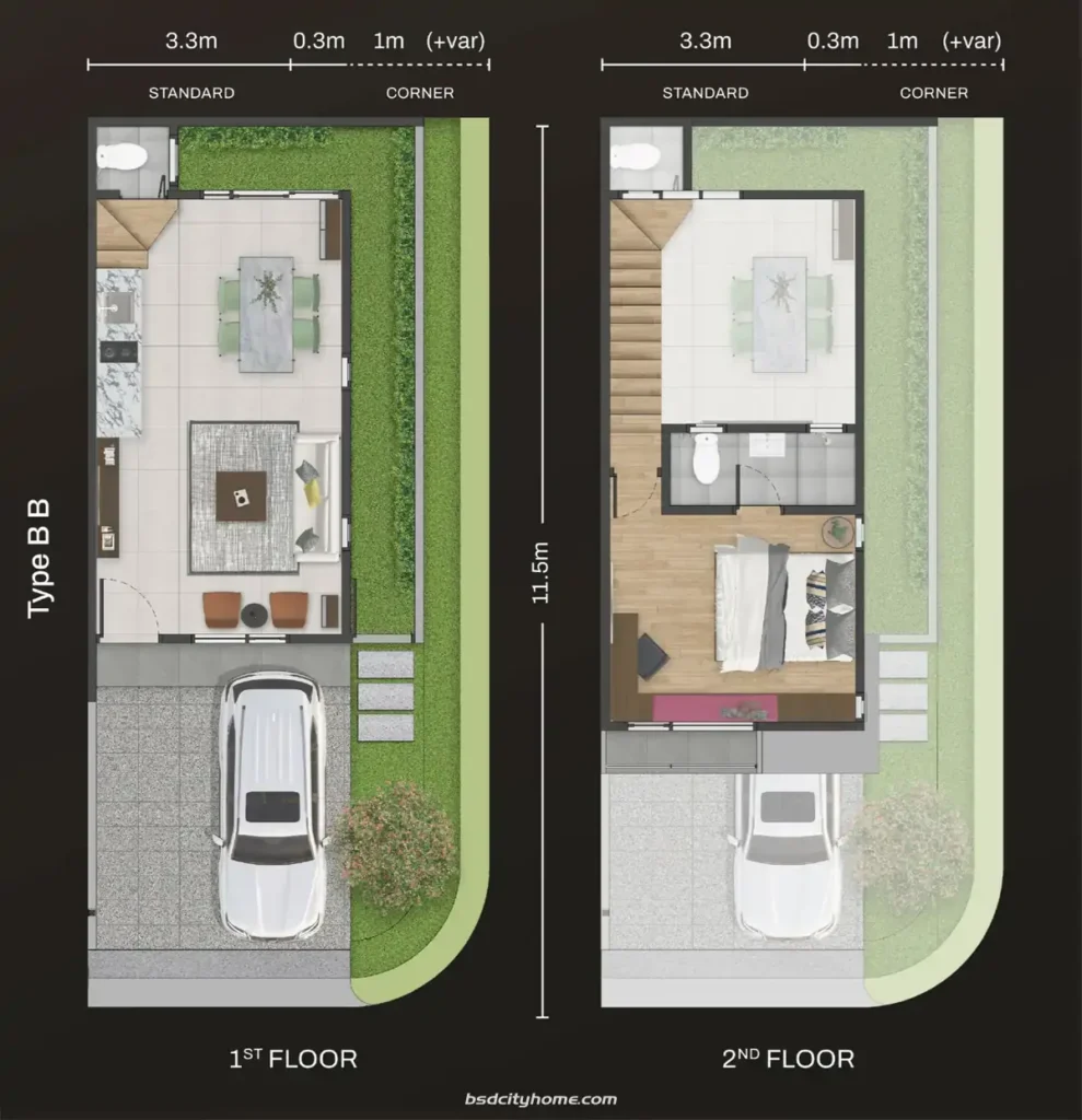 Desain Rumah Bronze Livin Park Serpong Tipe BB
