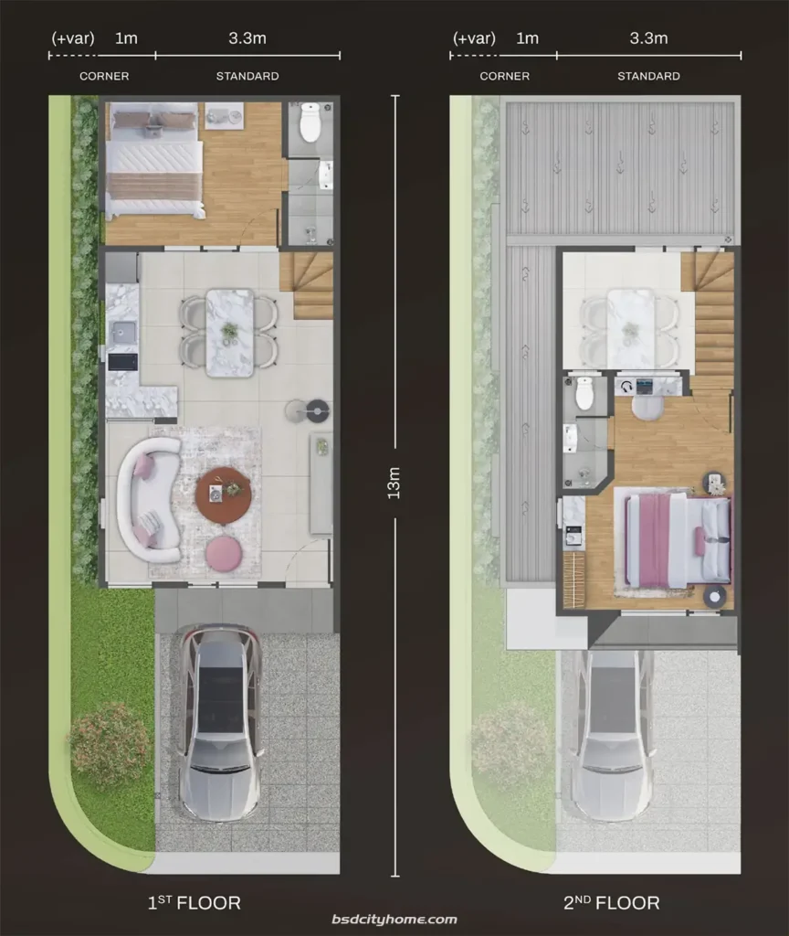 Desain Rumah Quartz Livin Park Serpong Tipe BB