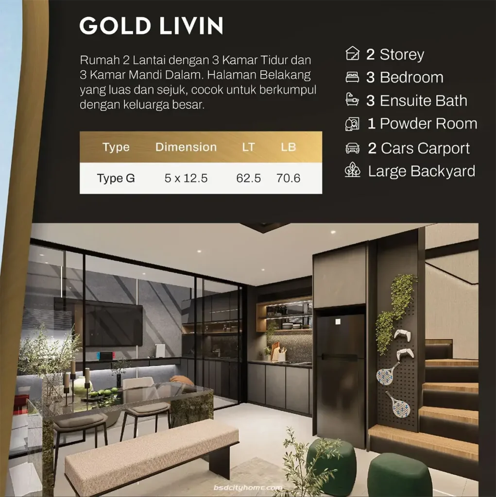 Spek Rumah Gold Livin Park Serpong