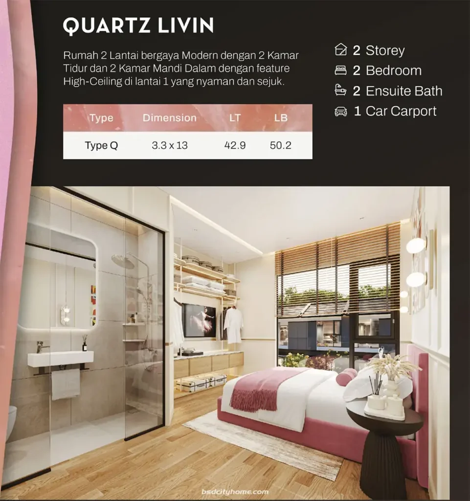 Spek Rumah Quartz Livin Park Serpong