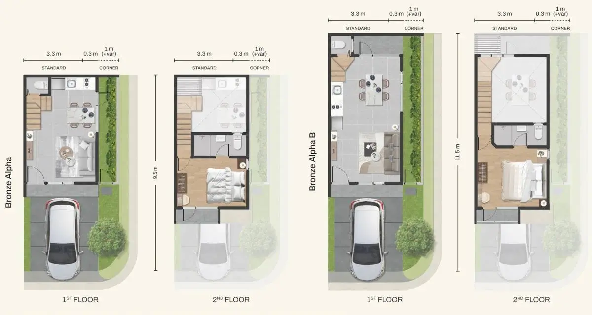 Denah Rumah Bronze Alpha Livin Park Serpong