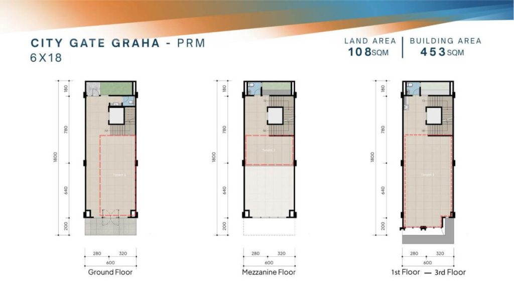 Denah Lantai City Gate Graha CN 6x18